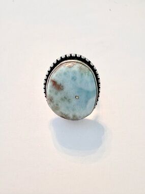 1 inch, 925 marked, Larimar ring, size 7